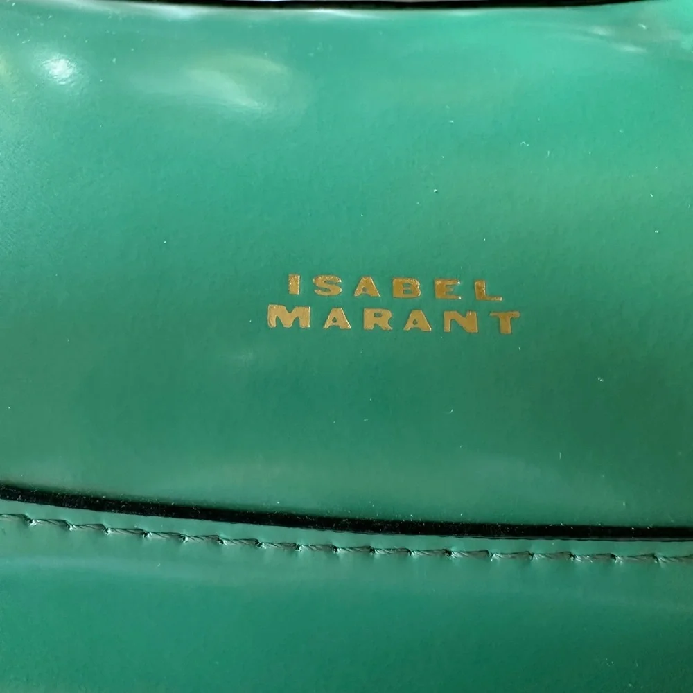 Isabel Marant Oskan Moon Green Shoulder Bag with Gold Accents NWT - Picture 3 of 10